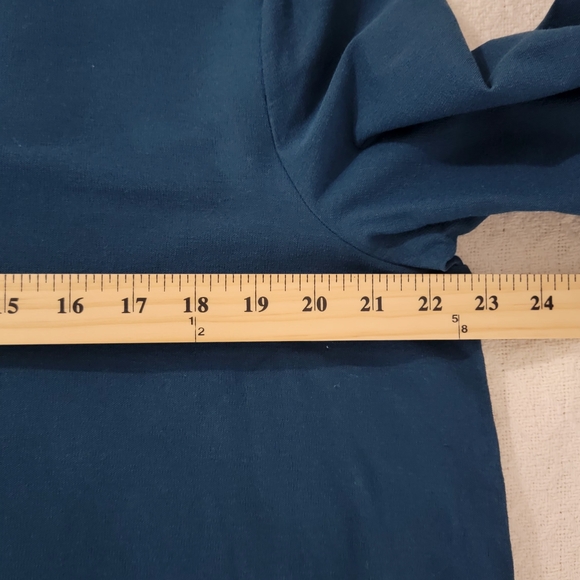 Eileen Fisher Shirt Womens XL Green-Blue Teal Quarter Sleeve Split Hem Tunic - Picture 6 of 9